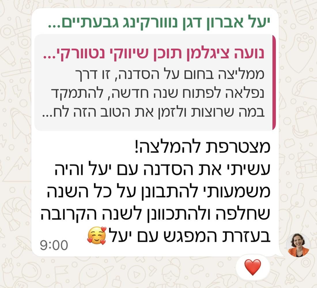 המלצה יעל אברון